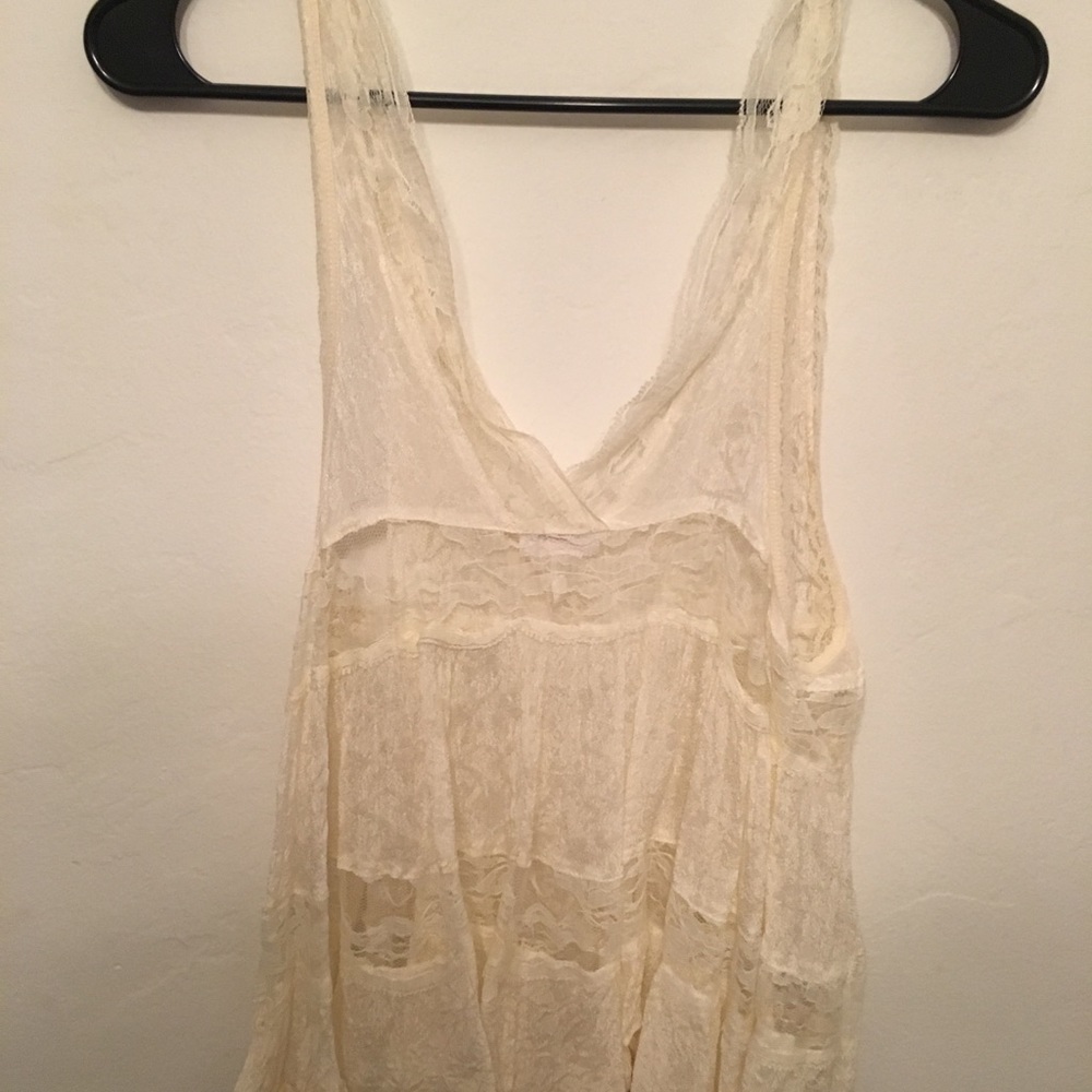 Free people cream lace top